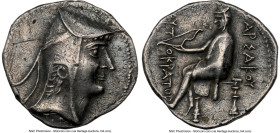 PARTHIAN KINGDOM. Arsaces I (ca. 247-211 BC). AR drachm (18mm, 4.09 gm, 11h). NGC Choice XF 5/5 - 2/5, scuffs. Nisa(?). Head of Arsaces I right, weari...