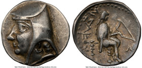 PARTHIAN KINGDOM. Arsaces I (ca. 247-211 BC). AR drachm (18mm, 4.24 gm, 12h). NGC Choice VF 5/5 - 4/5. Mithradatkart-Nisa(?). Head of Arsaces I left, ...