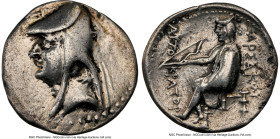 PARTHIAN KINGDOM. Arsaces I (ca. 247-211 BC). AR drachm (18mm, 4.10 gm, 11h). NGC Choice VF 4/5 - 2/5, polished. Nisa(?). Head of Arsaces I left, wear...