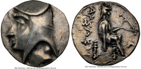 PARTHIAN KINGDOM. Arsaces I (ca. 247-211 BC). AR drachm (16mm, 11h). NGC Choice VF, brushed. Mithradatkart-Nisa(?). Head of Arsaces I left, wearing ba...