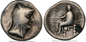 PARTHIAN KINGDOM. Arsaces I (ca. 247-211 BC). AR drachm (19mm, 12h). NGC Fine. Nisa(?). Head of Arsaces I right, wearing bashlyk and visible earring; ...
