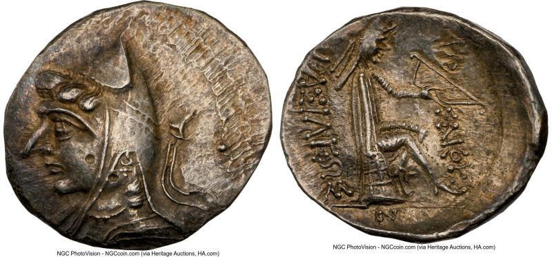PARTHIAN KINGDOM. Phriapatios-Mithradates I (ca. 185-132 BC). AR drachm (21mm, 4...