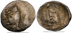 PARTHIAN KINGDOM. Phriapatios-Mithradates I (ca. 185-132 BC). AR drachm (21mm, 4.05 gm, 12h). NGC Choice AU 4/5 - 3/5, punch marks. Hecatompylus. Head...