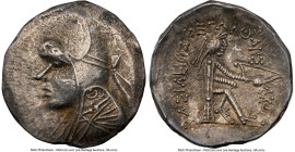 PARTHIAN KINGDOM. Phriapatios-Mithradates I (ca. 185-132 BC). AR drachm (20mm, 4.14 gm, 1h). NGC AU 4/5 - 4/5. Hecatompylus. Head of King left, wearin...