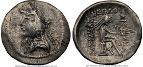 PARTHIAN KINGDOM. Phriapatios-Mithradates I (ca. 185-132 BC). AR drachm (20mm, 3.91 gm, 12h). NGC XF 4/5 - 2/5, scratches. Hecatompylus. Head of King ...