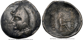 PARTHIAN KINGDOM. Phriapatios-Mithradates I (ca. 185-132 BC). AR drachm (21mm, 12h). NGC Fine. Hecatompylus. Head of king left, wearing bashlyk / ΒΑΣΙ...