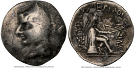 PARTHIAN KINGDOM. Phriapatios-Mithradates I (ca. 185-132 BC). AR drachm (19mm, 12h). NGC VG. Hecatompylos. Head of king left, wearing bashlyk / ΒΑΣΙΛΕ...