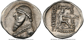 PARTHIAN KINGDOM. Mithradates II (ca. 121-91 BC). AR drachm (21mm, 12h). NGC Choice XF. Rhagae or Ecbatana, ca. 109-96/5 BC. Diademed, draped bust of ...