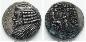 PARTHIAN KINGDOM. Phraates IV (ca. 38-2 BC). BI tetradrachm (28mm, 10.65 gm, 12h). VF, potentially unstable surfaces. Seleuceia on Tigris. Diademed an...