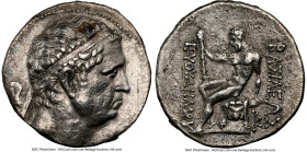 BACTRIAN KINGDOM. Euthydemus I (ca. 225-200 BC). AR tetradrachm (28mm, 16.16 gm, 12h). NGC Choice XF 5/5 - 2/5, Fine Style, brushed. Mint B, ca. 206-2...
