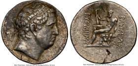 BACTRIAN KINGDOM. Euthydemus I (ca. 225-200 BC). AR tetradrachm (30mm, 16.51 gm, 11h). NGC XF 4/5 - 3/5, Fine Style, flan flaw. Mint B, ca. 206-200 BC...