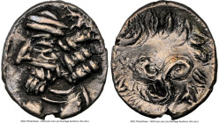 PERSIS KINGDOM. Pakor I (ca. 1st century AD). AR obol (11mm). NGC Choice VF. Diademed, draped bust of Pakor I left, wearing torque / Triskeles, counte...