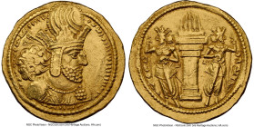 SASANIAN KINGDOM. Shahpur (Sabuhr) I the Great (AD 240-272). AV dinar (22mm, 7.30 gm, 4h). NGC AU 5/5 - 3/5, marks. Mint I ("Ctesiphon"), Phase 2, ca....