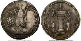 SASANIAN KINGDOM. Shahpur (Sabuhr) I the Great (AD 240-272). AR drachm (25mm, 4.40 gm, 2h). NGC XF 4/5 - 4/5. Mint III ("Hamadan"), Phase 2, ca. AD 26...