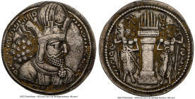 SASANIAN KINGDOM. Shahpur (Sabuhr) I the Great (AD 240-272). AR drachm (26mm, 4.07 gm, 2h). NGC Choice VF 5/5 - 3/5. Mint I ("Ctesiphon"), Phase 2, ca...