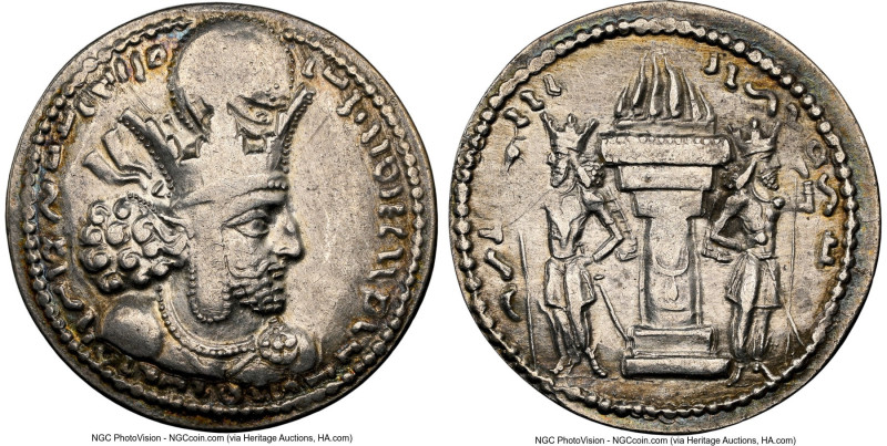 SASANIAN KINGDOM. Shahpur (Sabuhr) I the Great (AD 240-272). AR drachm (24mm, 4....