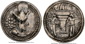 SASANIAN KINGDOM. Shahpur (Sabuhr) I the Great (AD 240-272). AR drachm (24mm, 3h). NGC VF. Mint I ("Ctesiphon"), Phase 1a, ca. AD 240-244. Bust of Sha...