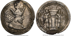 SASANIAN KINGDOM. Shahpur (Sabuhr) I the Great (AD 240-272). AR drachm (27mm, 3h). NGC VF, edge chip, scratches. Mint I ("Ctesiphon"), Phase 2, ca. AD...