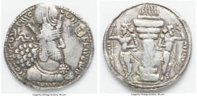 SASANIAN KINGDOM. Shahpur (Sabuhr) I the Great (AD 240-272). AR drachm (26mm, 4.13 gm, 3h). Fine, repaired. Uncertain mint. Bust of Shahpur I right, w...