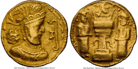 SASANIAN KINGDOM. Shahpur (Sabuhr) III (AD 383-388). AV dinar (20mm, 7.30 gm, 4h). NGC VF 4/5 - 2/5, bent, light scuff. Sind mint. Bust of Shahpur III...