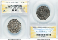 SASANIAN KINGDOM. Khusru II (AD 591-628). AR drachm (30mm, 3.32 gm, 8h). ANACS XF 40. YZ (Yazd) mint, dated Regnal Year 14 (AD 605). Bust of Khusro II...