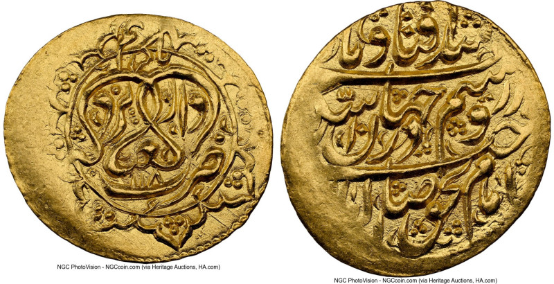 Zand. Karim Khan (AH 1166-1193 / AH 1753-1779) gold 1/4 Mohur AH 1186 (AD 1772/1...