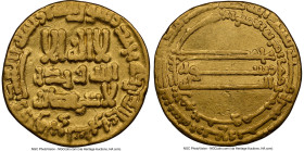 Abbasid. temp. Harun al-Rashid (AH 170-193 / AD 786-809) gold Dinar AH 184 (AD 800/801) XF Details (Tooled) NGC, Misr mint, A-218. 4.15gm. From the Dy...