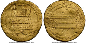 Abbasid. temp. Harun al-Rashid (AH 170-193 / AD 789-809) gold Dinar AH 186 (AD 802/803) XF Details (Bent) NGC, Misr mint, A-218. 4.11gm. From the Dyna...