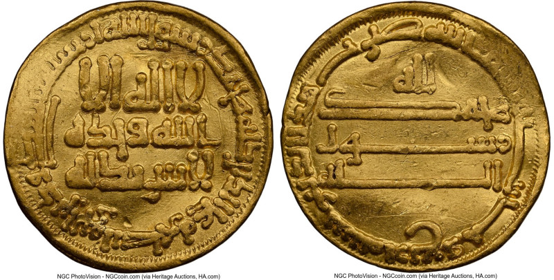 Abbasid. al-Ma'mun (AH 196-218 / AD 812-833) gold Dinar AH 204 (AD 823/824) AU D...