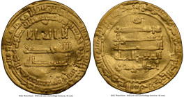 Abbasid. al-Mu'tazz (AH 251-255 / AD 866-869) gold Dinar AH 251 (AD 865/866) XF Details (Damaged) NGC, Surra man Ra'a mint, A-235.1, Bernardi-1620e. 4...