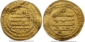 Abbasid. al-Muqtadir (AH 295-320 / AD 908-932) gold Dinar AH 309 (AD 921/922) AU Details (Bent) NGC, Suq al-Ahwaz, A-245. 4.42gm. From the Dynasty Col...
