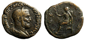 PUPIENO (Febbraio-11 maggio 238) Sesterzio. D/ Busto laur. a ds. R/ Pax seduta a sn. con ramoscello e scettro. AE (g. 17,83 mm. 30) C. 23; RIC 22a. Ra...