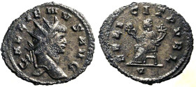 GALLIENO (253-268) Antoniniano per Roma. Busto rad. a ds. R/ Felicitas publica seduta a sn. con cornucopia e caduceo. MI (g. 3,10 mm. 23) C. 192; RIC ...