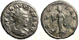 CLAUDIO II IL GOTICO (268-270) Antoniniano per Antiochia. Busto rad. a ds. R/ Isis Faria stante a sn. con sistro e secchia. AE (g. 3,8 mm. 20) C. 256;...