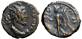 TETRICO (271-274) Antoniniano per Treviri. Busto rad. a ds. R/ Vittoria alata in canmmino verso sn. con ramo di palma e corona. AE (g. 3,04 mm. 17) C....