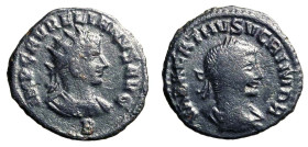 AURELIANO E VABALATO (270-275) Antoniniano per Antiochia. Busto rad. di Aureliano a ds.; sotto lettera B R/ Busto laur. di Vabalato. AE (g. 3,28 mm. 2...