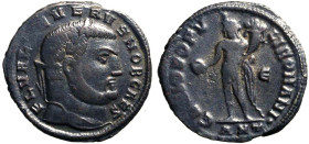 SEVERO II (306-307) Follis per Antiochia. Testa laur. a ds. R/ Genio Populi Romani stante a sn. con patera e cornucopia. AE (g. 8,28 mm. 28) RIC 71a. ...