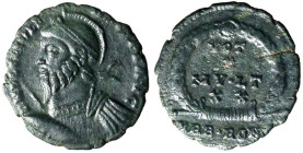 GIULIANO II il Filosofo (361-363) AE 3 per Roma. D/ Busto elmato, diad. e corazzato a sn. con lancia e scudo R/ VOT/ X/ MVLT/ XX in corona. AE. (g. 2,...