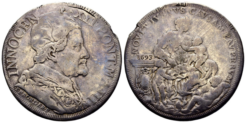 ROMA. Stato Pontificio. Innocenzo XII (1691-1700). Piastra 1693/ III. D/ Busto a...