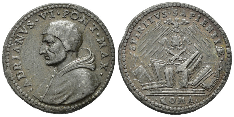 Adriano VI (Adriano Florenzs) 1522-1523. Medaglia di restituzione, fusione, prob...