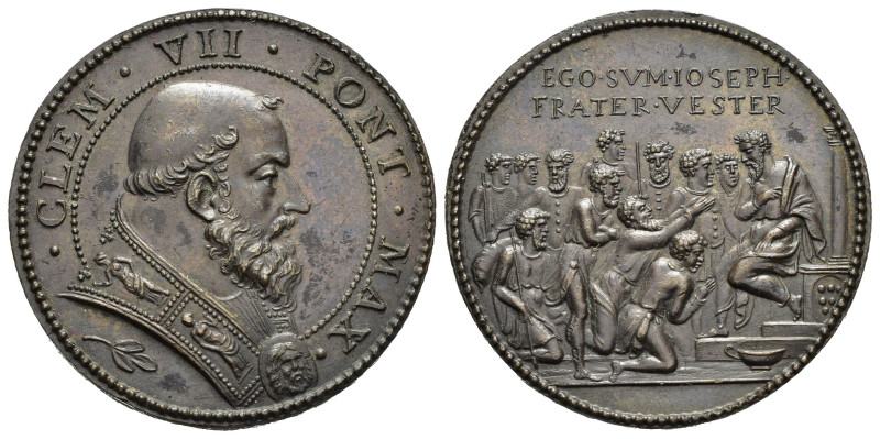 Clemente VII (Giulio de' Medici) 1523-1534. Medaglia coniata per la restaurazion...