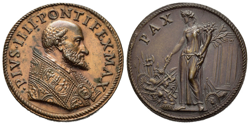 Pio IV (Gian Angelo de' Medici) 1559-1565. Medaglia coniata, opera di Gianfederi...