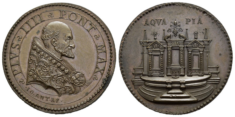 Pio IV (Gian Angelo de' Medici) 1559-1565. Medaglia per la fontana vecchia di Bo...