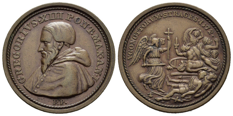 Gregorio XIII (Ugo Boncompagni) 1572-1585. Medaglia coniata per la strage degli ...