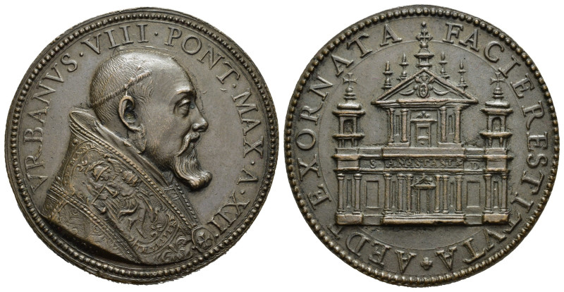 Urbano VIII (Maffeo Barberini). 1623-1644. Medaglia per la riedificazione della ...