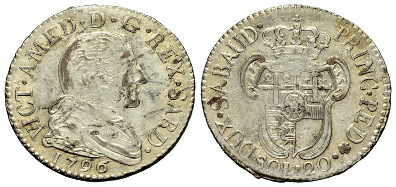 Savoia. Vittorio Amedeo III (1773-1796). Torino. 20 Soldi 1796. MI (5,34 g). D/ ...