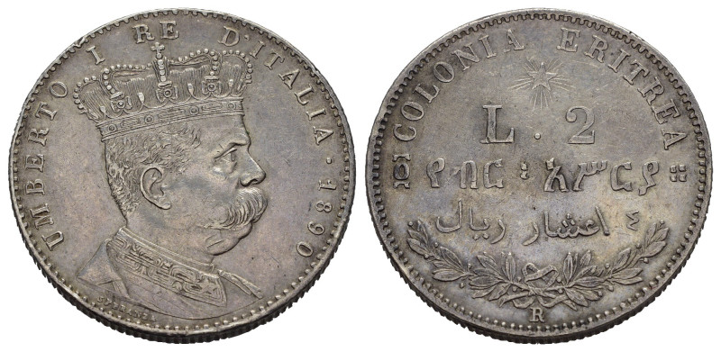 Regno d'Italia. Umberto I (1878-1900). Colonia Eritrea (1890-1896). 2 lire 1890....