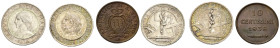 Monete mondiali. San Marino. Lotto di 3 monete (10 centesimi 1938; 5 lire Ag 1938; 5 lire Ag 1936.