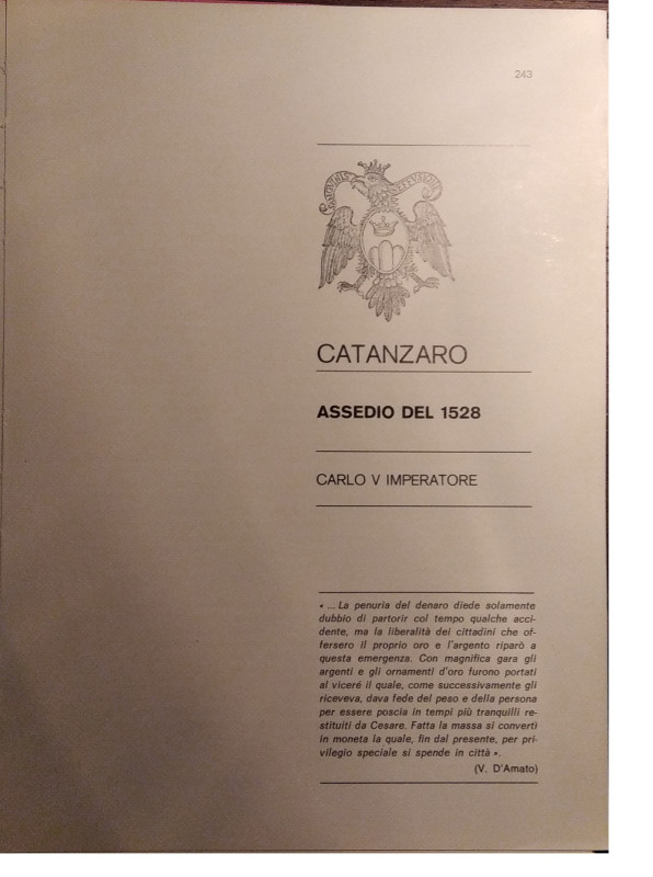 TRAINA M. – Gli assedi e le loro monete. –. Catanzaro: Assedio del 1528.Bologna,...