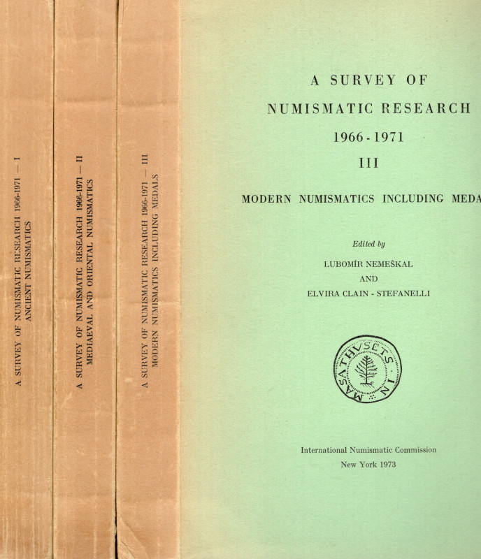 AA.-VV. - A survey of Numismatic research 1966-1971. 3 volumi completo.New York,...